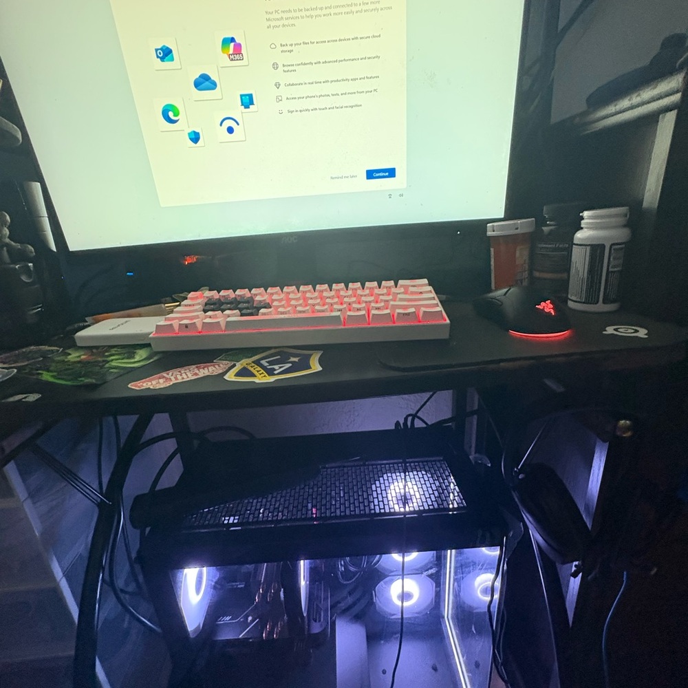 Razer White and Pink Gaming Keyboard